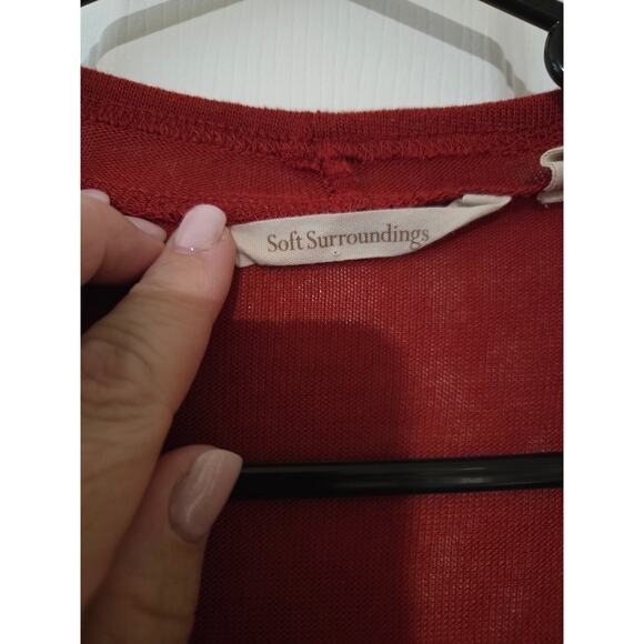 Soft Surroundings Oversized Small Wrap Top Red Crimson Long Sleeve - Picture 6 of 8